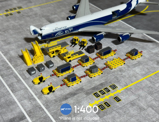 1:400 Scale Air Cargo GSE (LOT) 26 Pieces YELLOW