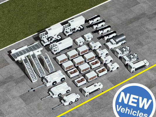 NEW: 1:400 Scale GENERIC GSE DELUXE- more vehicles + improved designs. Jetset Models Airport Accessories
