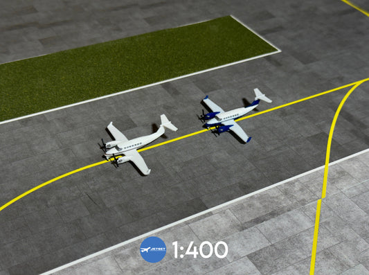 1:400 Scale Jetset Models 2x Beechcraft B350 (Brown+Blue livery)