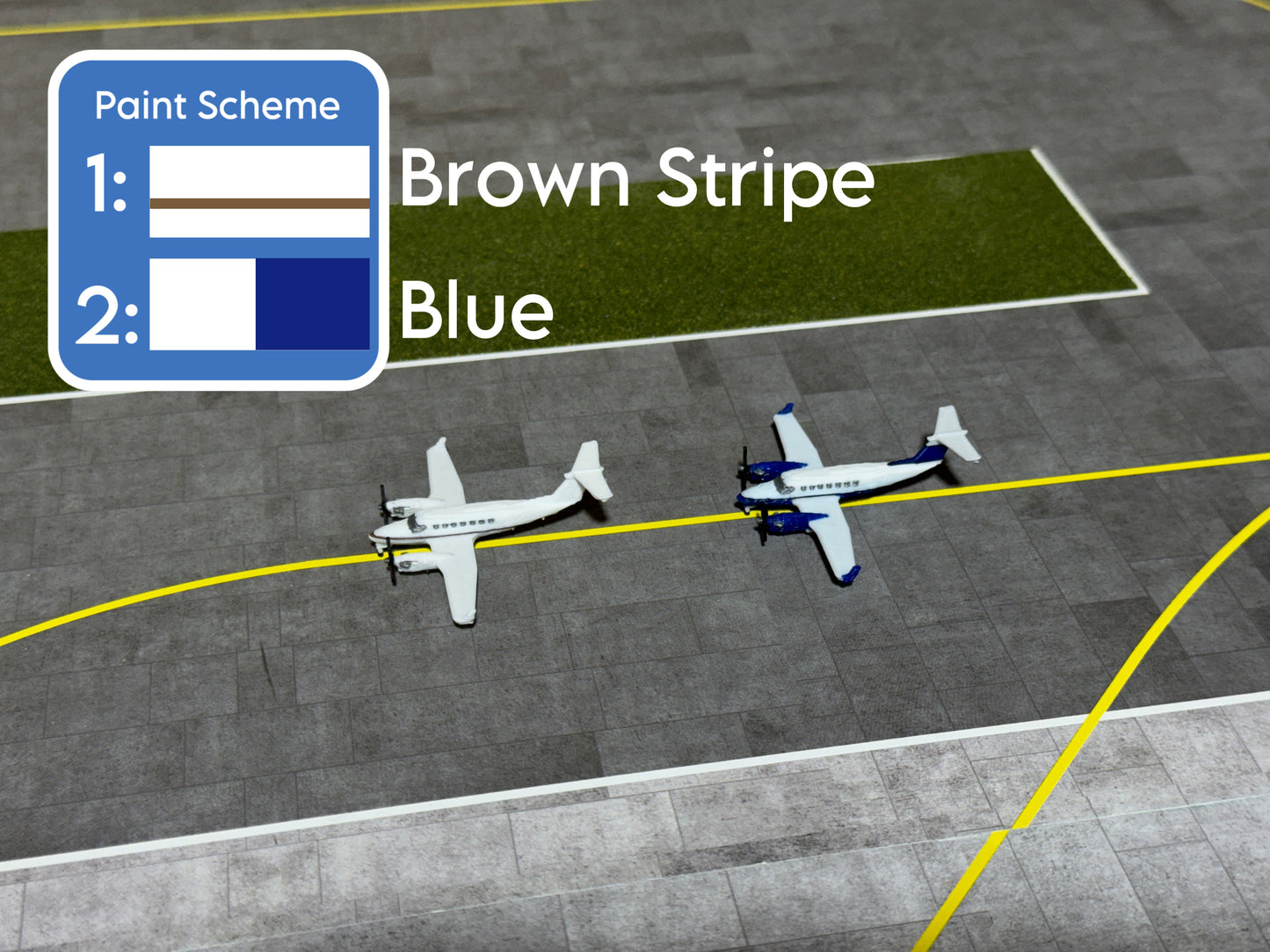 1:400 Scale Jetset Models 2x Beechcraft B350 (Brown+Blue livery)