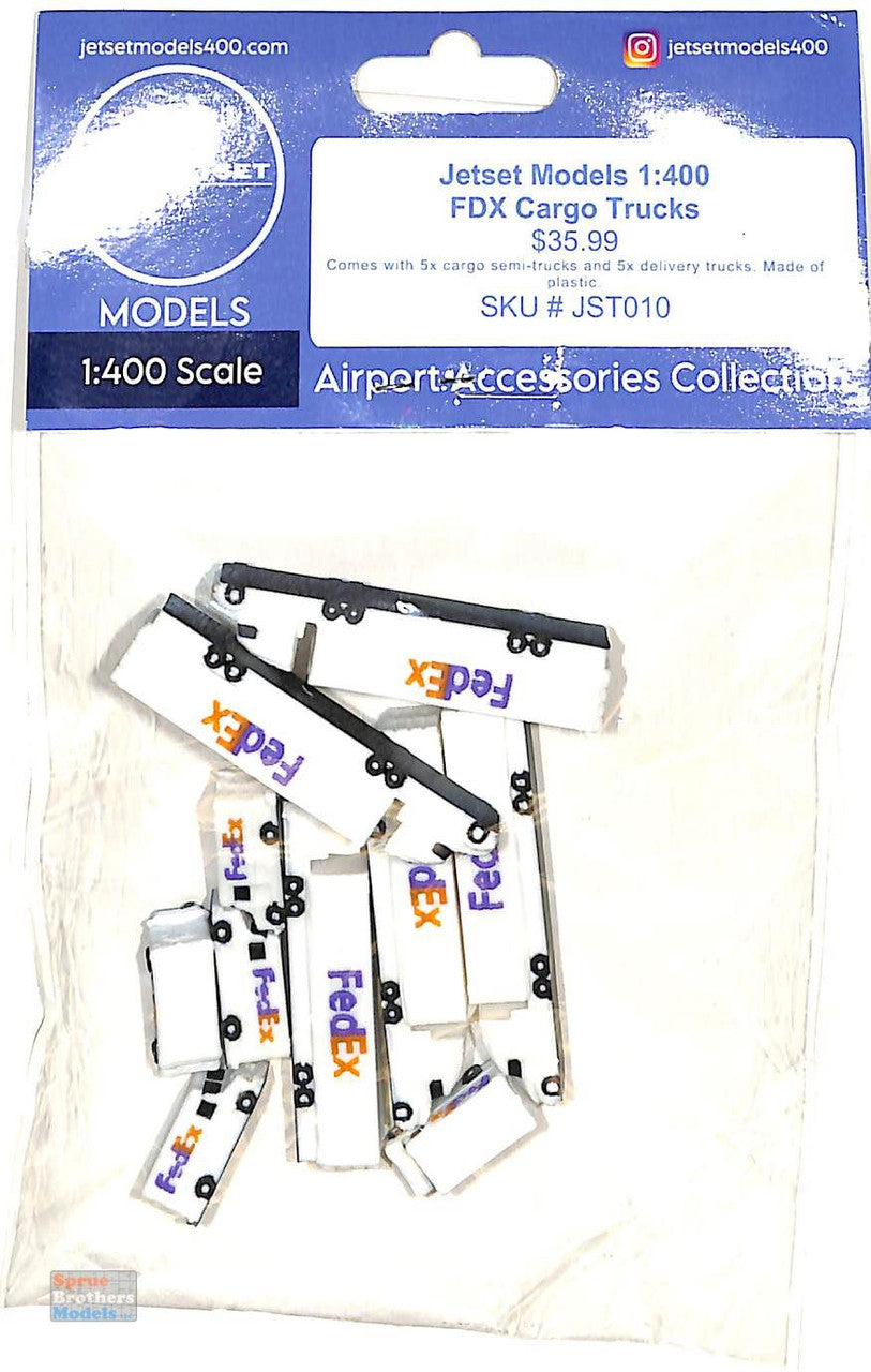 Jetset Models 1:400 Scale FDX Set x5 Semi Trucks + x5 Delivery Trucks