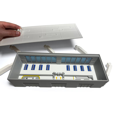 Model Airport Terminal 5x Gates with Removable Roof (13” x 5”)