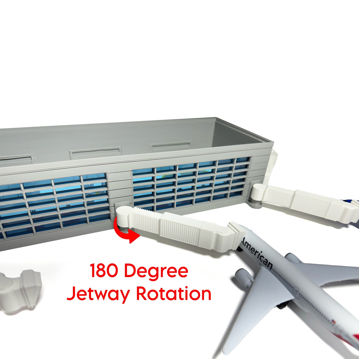 Model Airport Terminal 5x Gates with Removable Roof (13” x 5”)