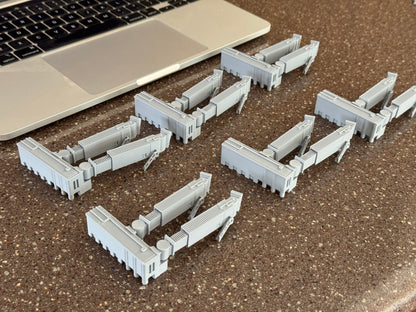 6x 2 Gate Wide-Body Airbridges Jetways Jet Bridges 1:400 Scale