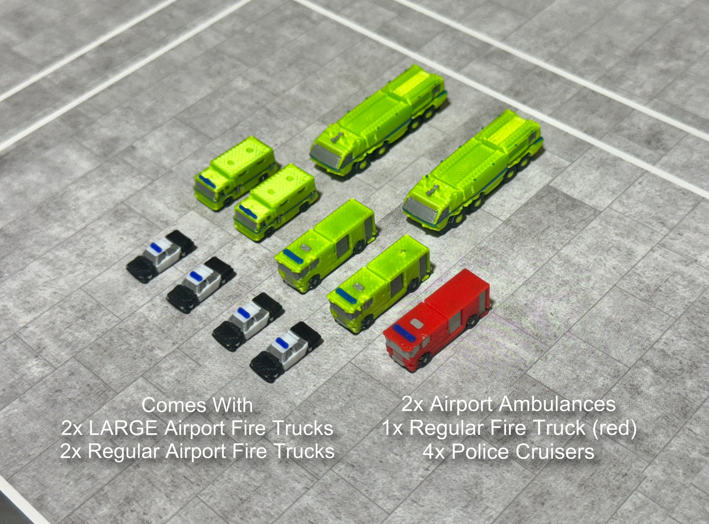 Jetset Models 1:400 Scale Airport Emergency Fire/Police Set (x11 Vehicles)