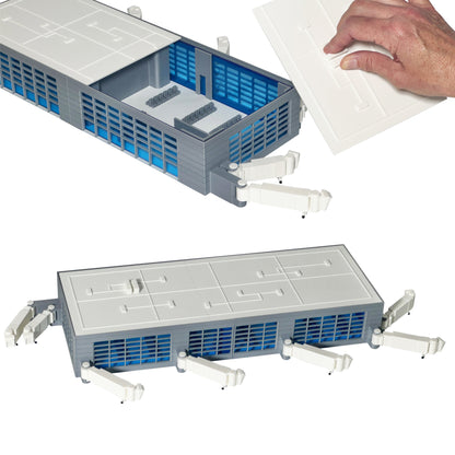 Airport Terminal Playset/Display Model– Fits Daron Planes, Moving Jetways, Removable Roof, Realistic Full Interior, Transparent Windows – Collectible Toy for Kids & Aviation Enthusiasts (18” x 7”)