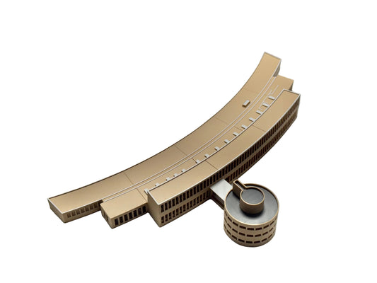 1:400 Scale Airport Support Building (Bent Roofline) | Model Airport Diorama Accessory