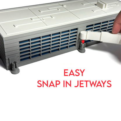 Model Airport Terminal 5x Gates with Removable Roof (13” x 5”)