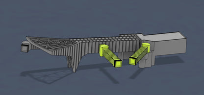 1:400 Scale JFK Overwing Jetbridges Set (x5) | Retro Jet Age Lattice Design | Vintage Terminal Accessory