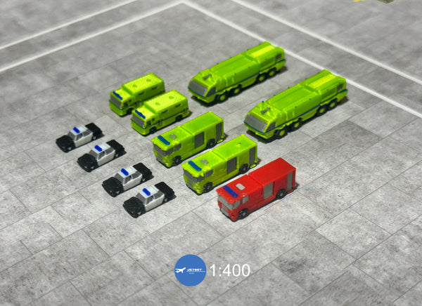 1:400 Scale Airport Emergency Vehicles Set (x11) | Fire Trucks Police ...