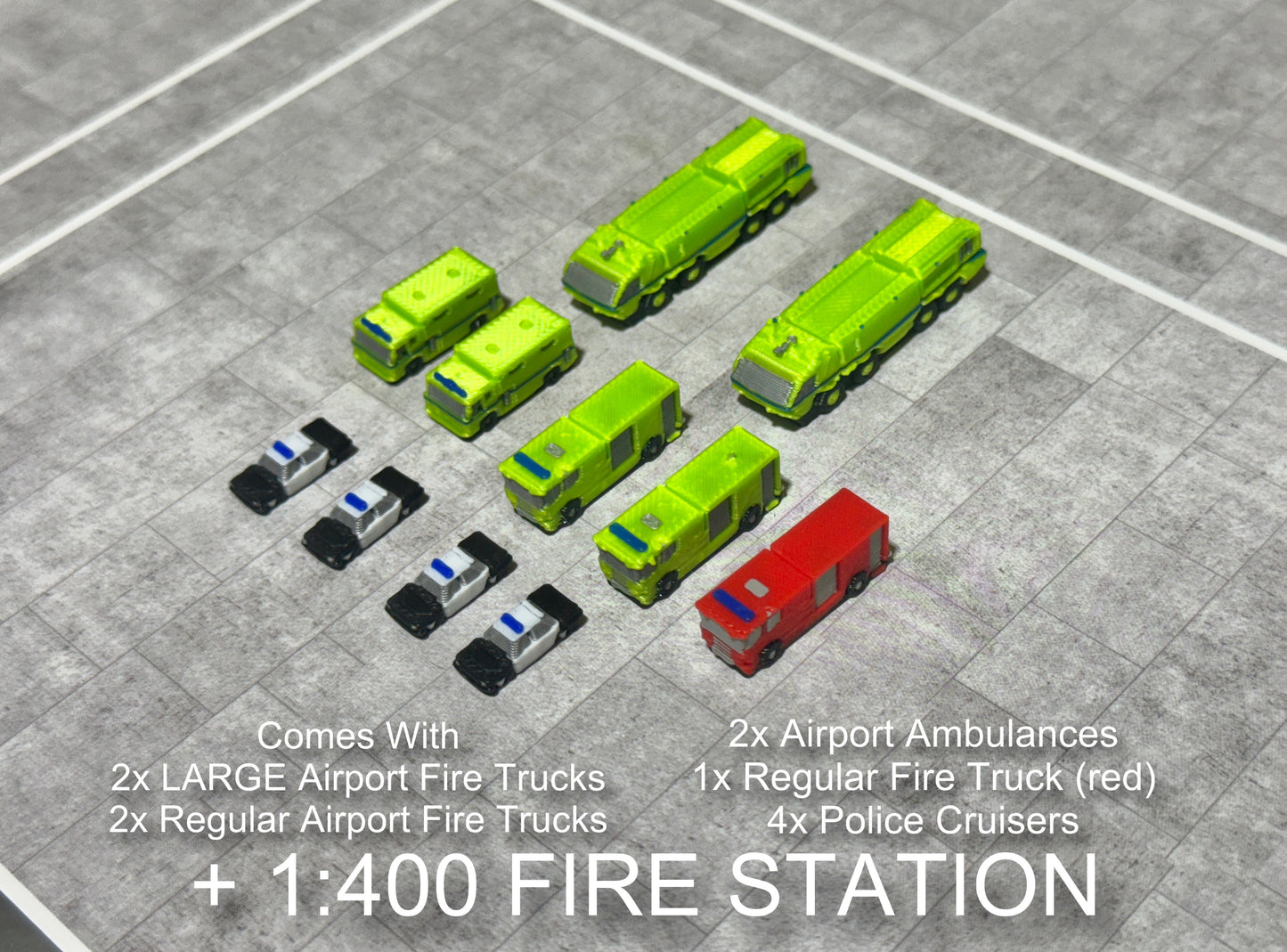 Jetset Models 1:400 Scale 11x Emergency Vehicles PLUS FIRE STATION COMBO