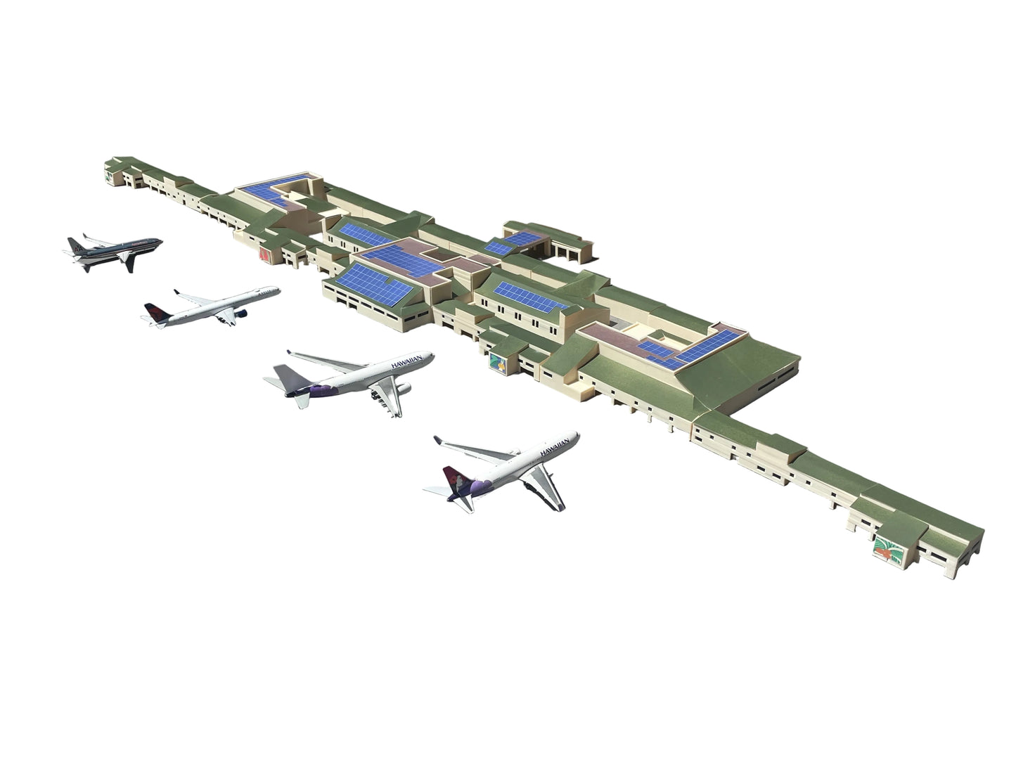1:400 Scale Lihue Airport (LIH) Model | Free Hawaiian Airlines GSE Included | Island Diorama