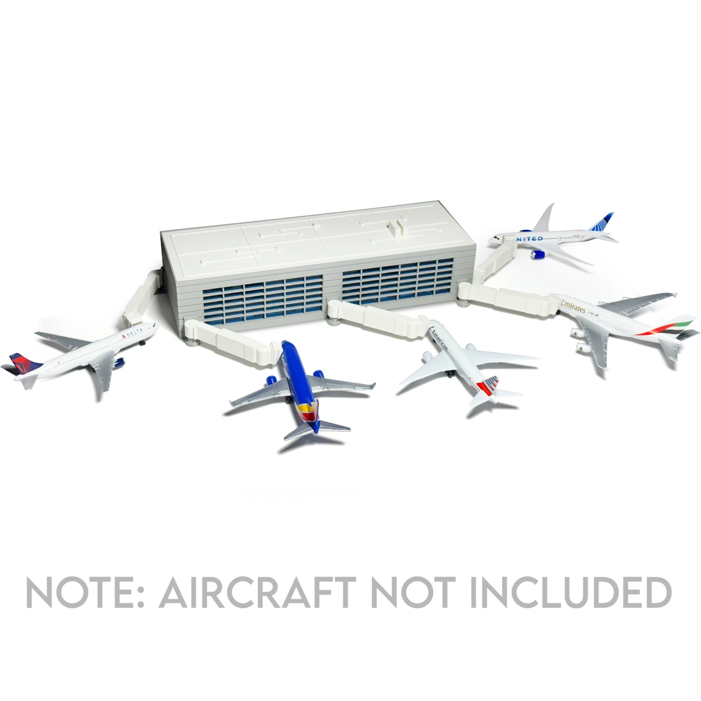 Model Airport Terminal 5x Gates with Removable Roof (13” x 5”)