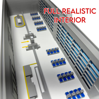 Model Airport Terminal 5x Gates with Removable Roof (13” x 5”)