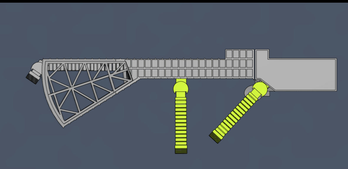 1:400 Scale JFK Overwing Jetbridges Set (x5) | Retro Jet Age Lattice Design | Vintage Terminal Accessory