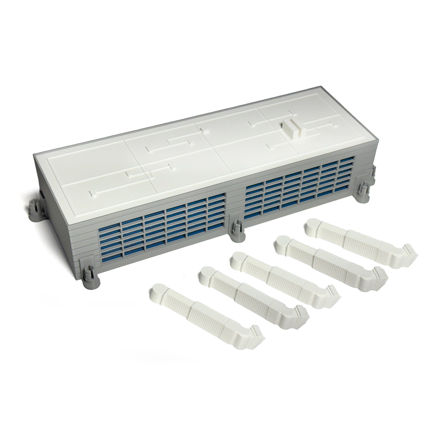 Model Airport Terminal 5x Gates with Removable Roof (13” x 5”)