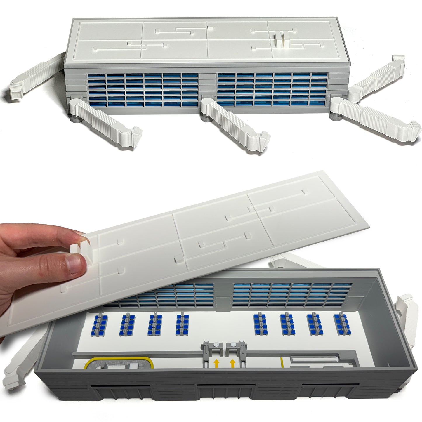 Model Airport Terminal 5x Gates with Removable Roof (13” x 5”)