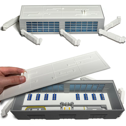 Model Airport Terminal 5x Gates with Removable Roof (13” x 5”)