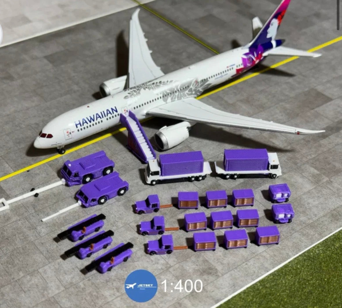 1:400 Scale Lihue Airport (LIH) Model | Free Hawaiian Airlines GSE Included | Island Diorama