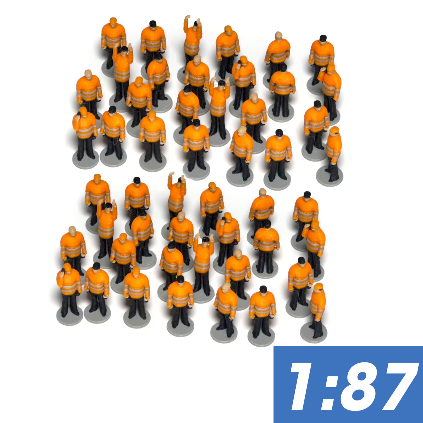 1:87 HO SCALE x60 High Quality Model Train Worker Figurines. Ready to go- No painting necessary. Model Train Accessories
