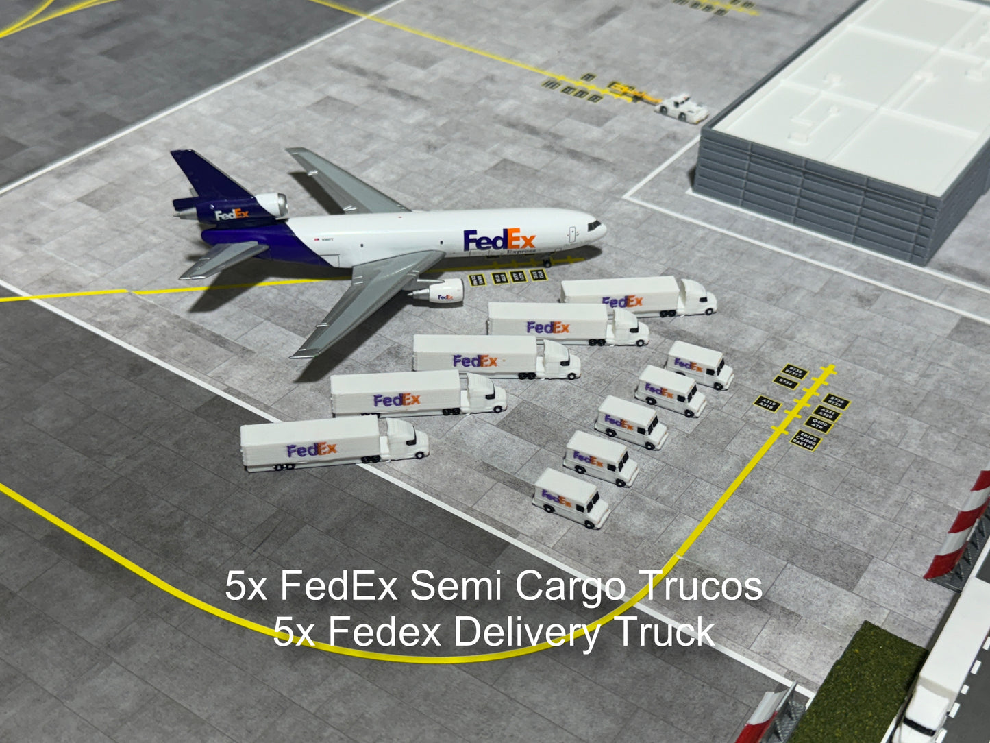 Jetset Models 1:400 Scale FDX Set x5 Semi Trucks + x5 Delivery Trucks