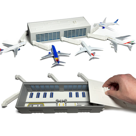 Model Airport Terminal 5x Gates with Removable Roof (13” x 5”)