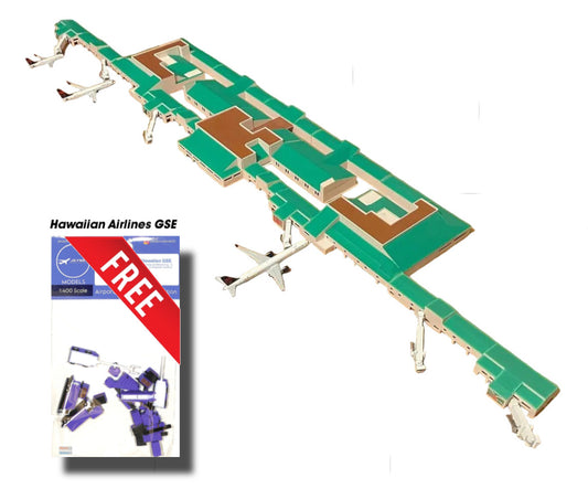 1:400 Scale Lihue Airport (LIH) Model | Free Hawaiian Airlines GSE Included | Island Diorama