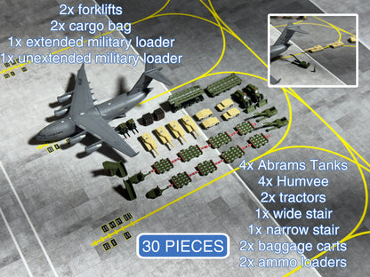 Jetset Models 1:400 Airport Accessories Scale Military GSE with 30 pieces