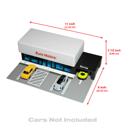 1:64 Scale Diecast Car Dealership Display Case | Compatible with Hot Wheels & Matchbox | Removable Roof