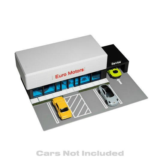 1:64 Scale Diecast Car Dealership Display Case | Compatible with Hot Wheels & Matchbox | Removable Roof
