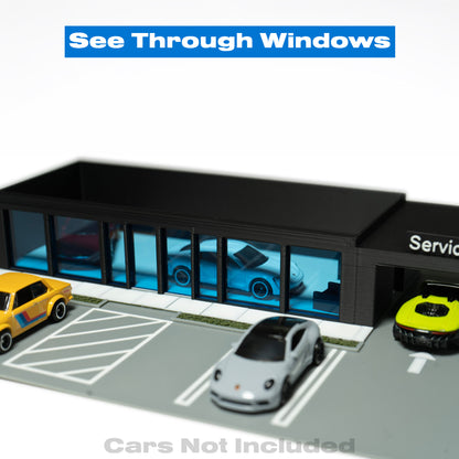 1:64 Scale Diecast Car Dealership Display Case | Compatible with Hot Wheels & Matchbox | Removable Roof