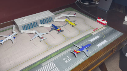 Full Model Airport with Mat, Terminal, Air Traffic Tower, and Instrument Landing System